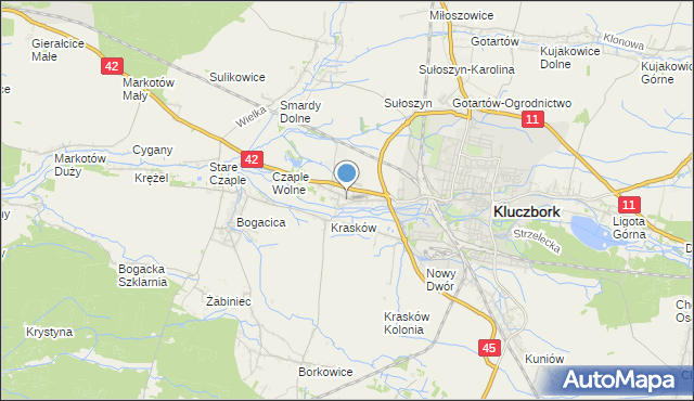 mapa Ligota Dolna, Ligota Dolna gmina Kluczbork na mapie Targeo